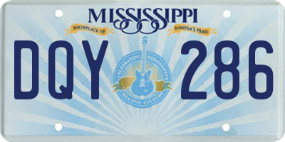 MS license plate DQY286