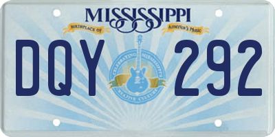 MS license plate DQY292