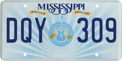 MS license plate DQY309