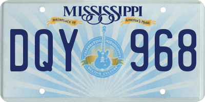 MS license plate DQY968