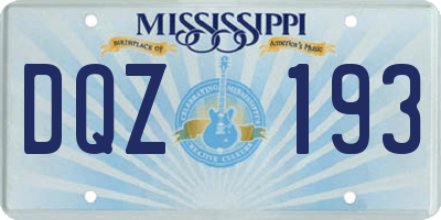 MS license plate DQZ193