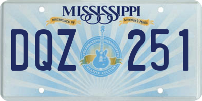 MS license plate DQZ251