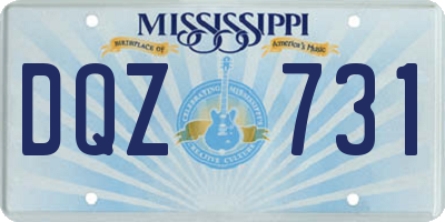 MS license plate DQZ731