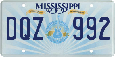 MS license plate DQZ992