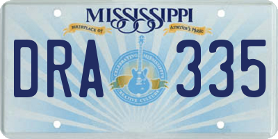 MS license plate DRA335