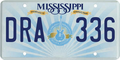MS license plate DRA336