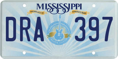 MS license plate DRA397