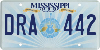 MS license plate DRA442