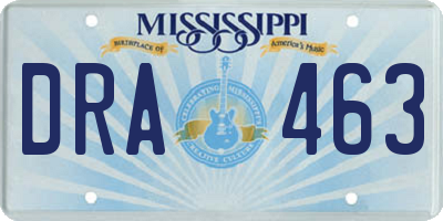 MS license plate DRA463