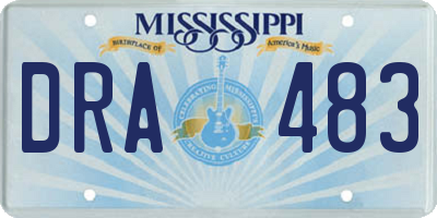MS license plate DRA483