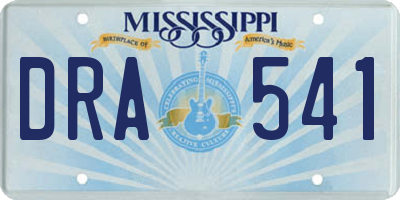 MS license plate DRA541