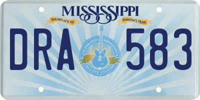 MS license plate DRA583