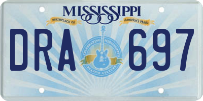 MS license plate DRA697