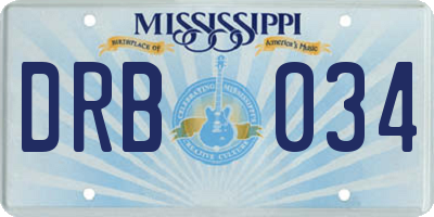 MS license plate DRB034