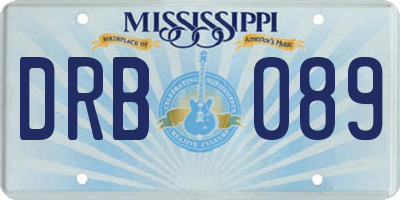 MS license plate DRB089
