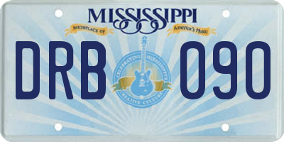 MS license plate DRB090