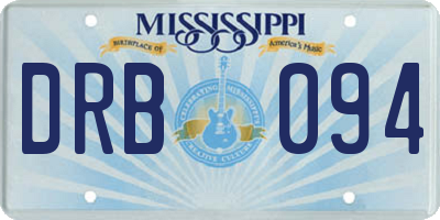 MS license plate DRB094