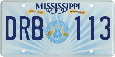 MS license plate DRB113