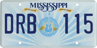 MS license plate DRB115