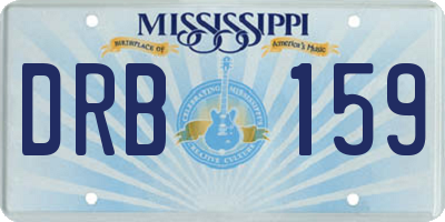 MS license plate DRB159