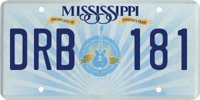 MS license plate DRB181
