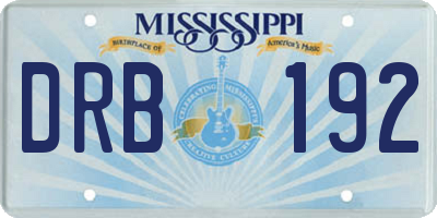 MS license plate DRB192