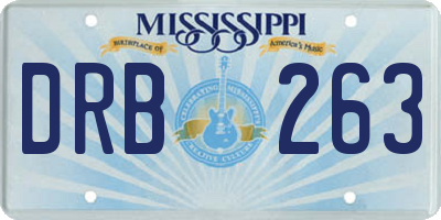 MS license plate DRB263