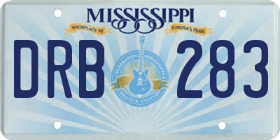 MS license plate DRB283