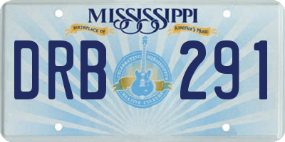 MS license plate DRB291