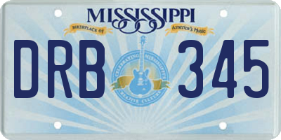 MS license plate DRB345