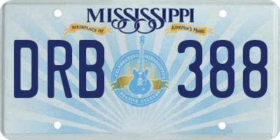 MS license plate DRB388