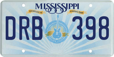 MS license plate DRB398
