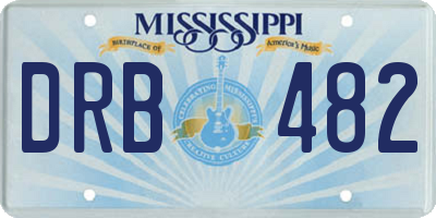MS license plate DRB482