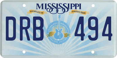 MS license plate DRB494