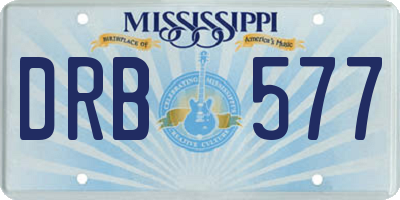 MS license plate DRB577