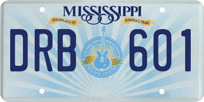 MS license plate DRB601