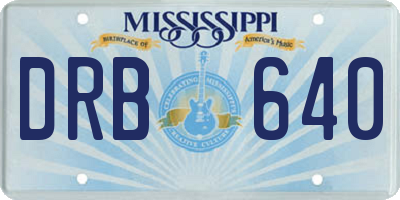 MS license plate DRB640