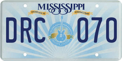 MS license plate DRC070