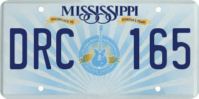 MS license plate DRC165