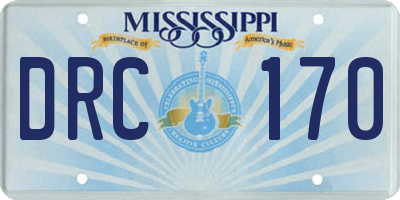 MS license plate DRC170