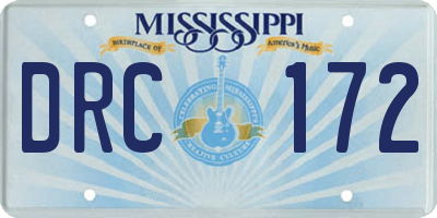 MS license plate DRC172