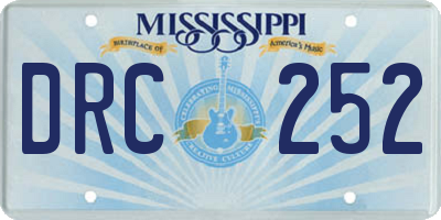 MS license plate DRC252