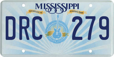 MS license plate DRC279