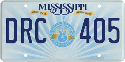 MS license plate DRC405