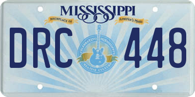 MS license plate DRC448