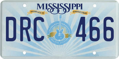 MS license plate DRC466