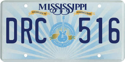 MS license plate DRC516