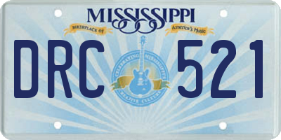 MS license plate DRC521