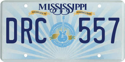 MS license plate DRC557