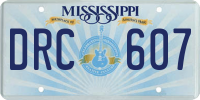 MS license plate DRC607